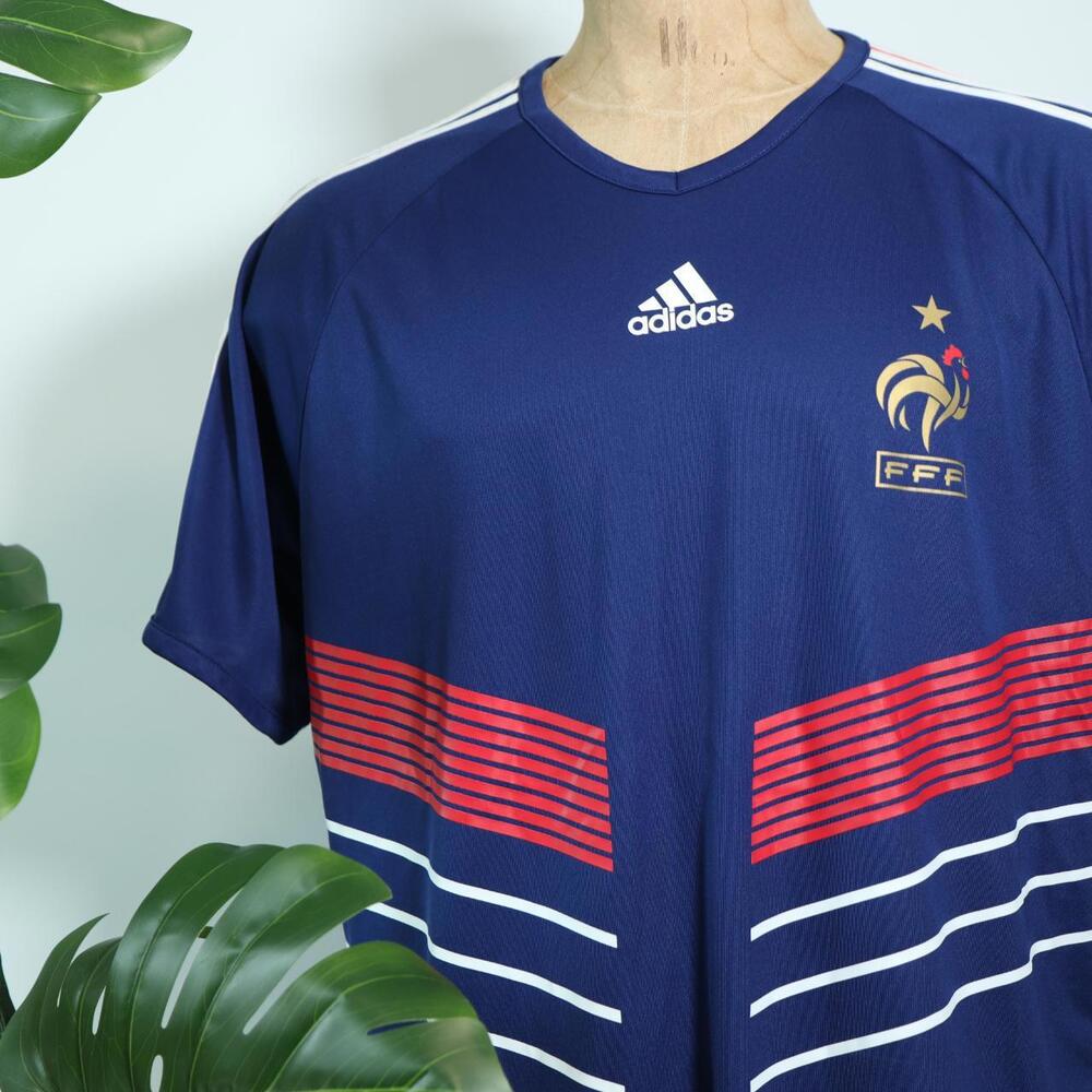 Adidas Men's Navy and Blue Shirt